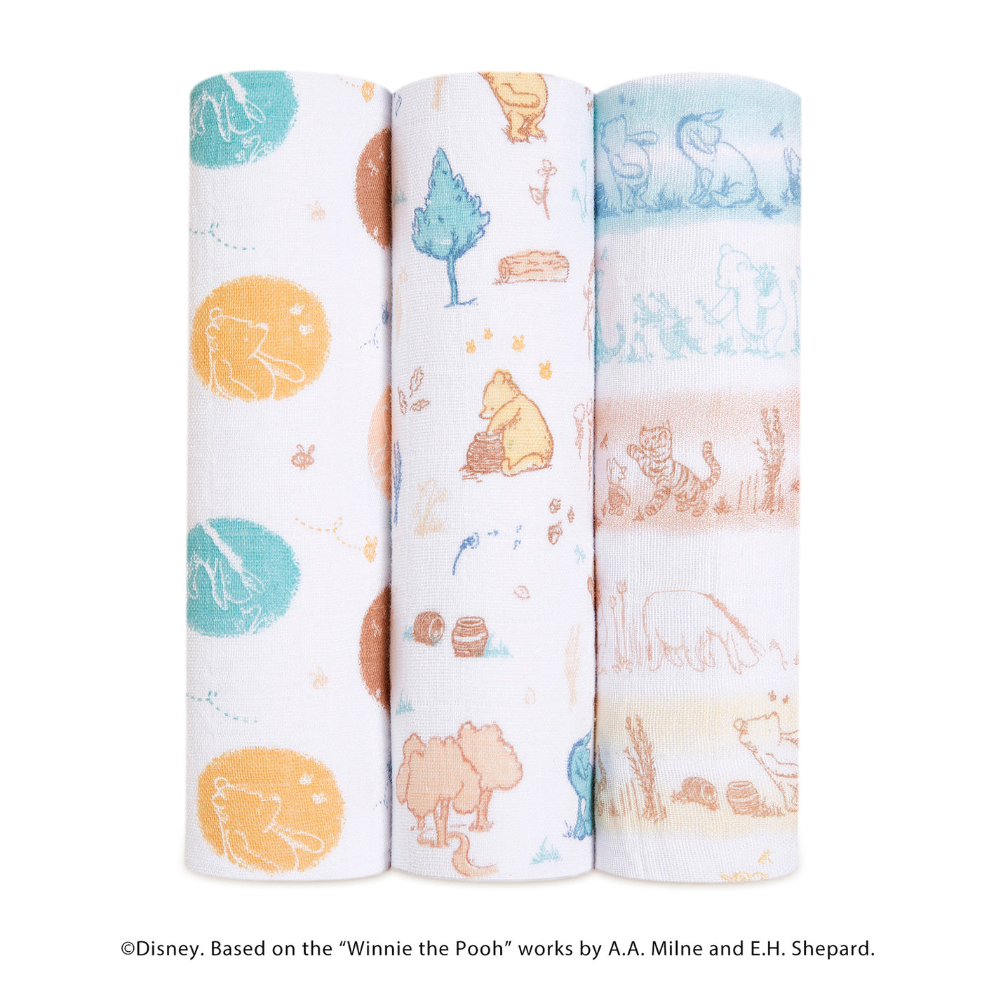[aden + anais] ディズニー おくるみ - 3枚セット - ウィニー・イン・ザ・ウッズ