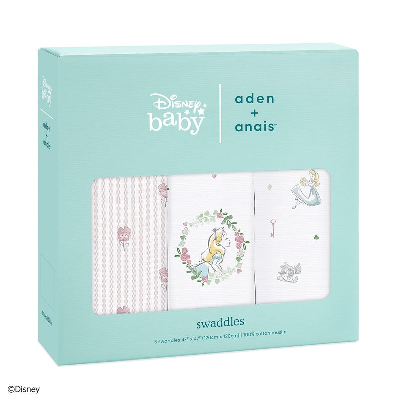 [aden + anais] ディズニー おくるみ - 3枚セット - アリス イン ワンダーランド