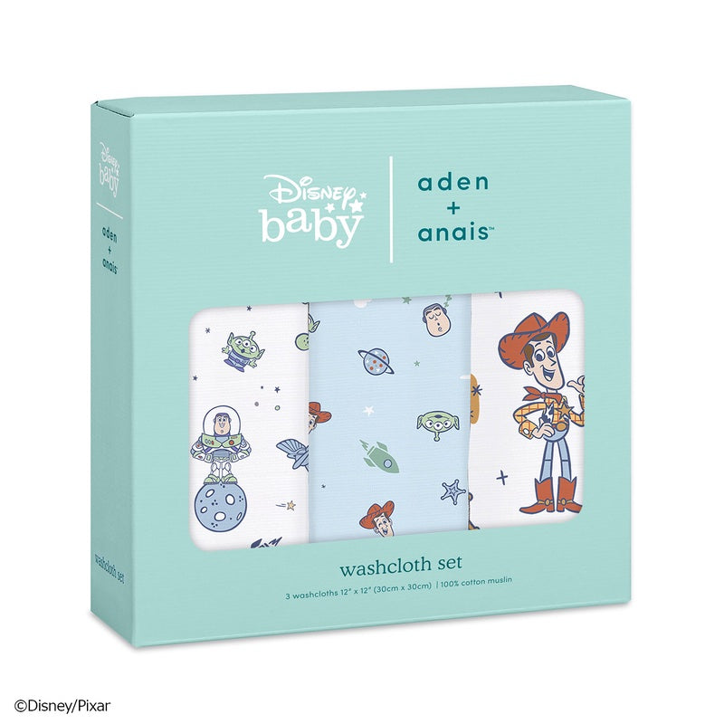 [aden + anais] ディズニー ウォッシュクロス（お口拭き） - 3枚セット  -  トイストーリー