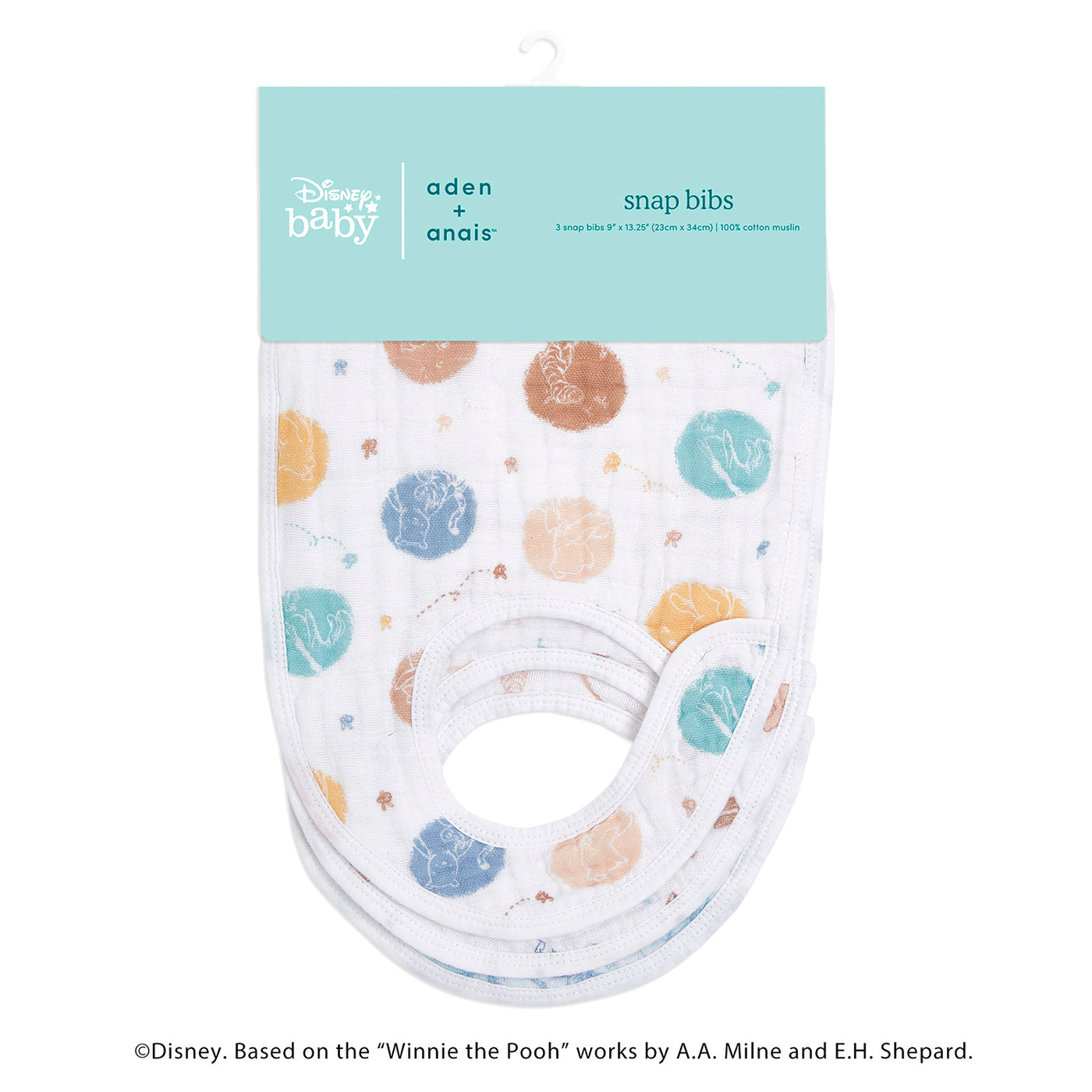 [aden + anais] ディズニー スナップビブ（よだれかけ） - 3枚セット  -  ウィニー・イン・ザ・ウッズ