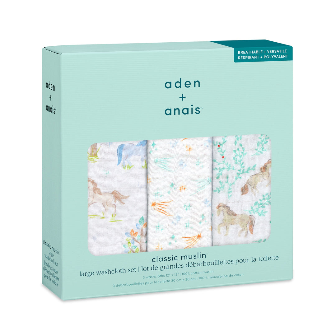 aden + anais] ウォッシュクロス（お口拭き） 3枚セット - イヤー オブ