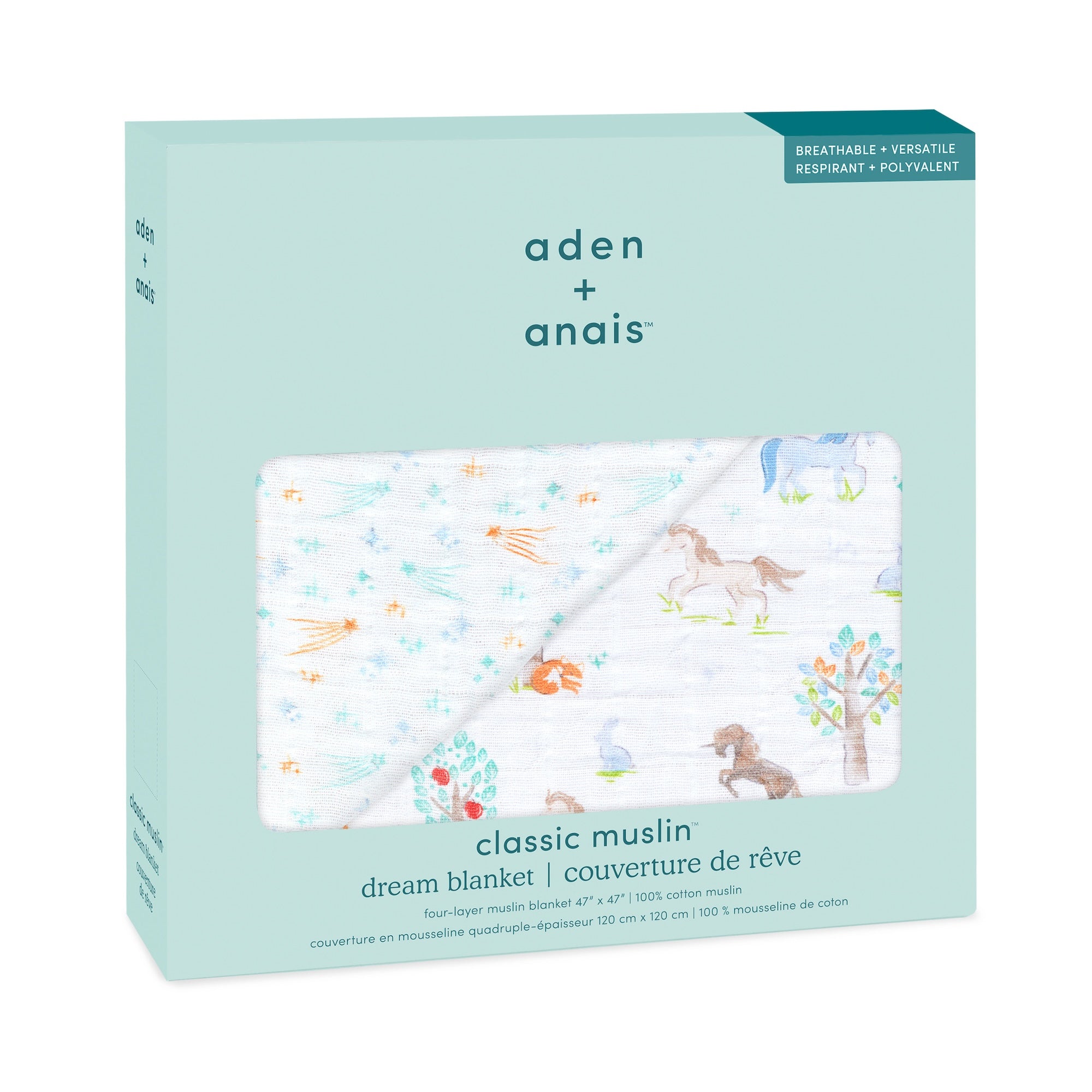 【名入れ】[aden + anais] ドリームブランケット ／イヤー オブ ザ ホース×Gold糸