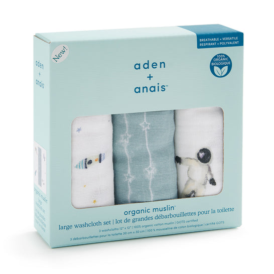 [aden + anais] オーガニックウォッシュクロス（お口拭き） - 3枚セット