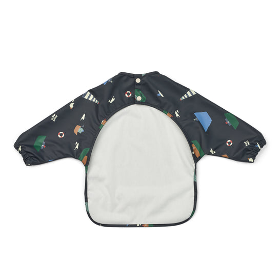 [リーウッド] Merle Printed Cape Bib / メル プリント長袖エプロン