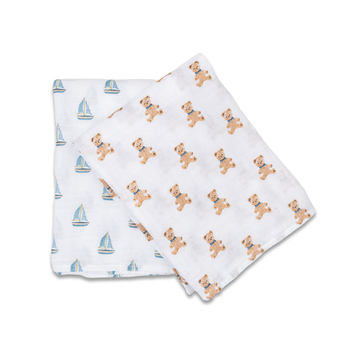 Vintage Teddy / Sailboats