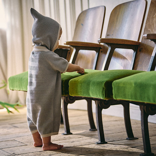 [MARLMARL] knit polo rompers / ニットポロロンパース