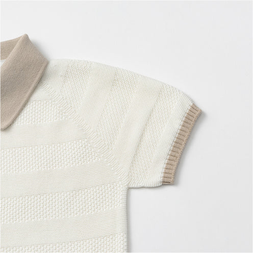 [MARLMARL] knit polo rompers / ニットポロロンパース