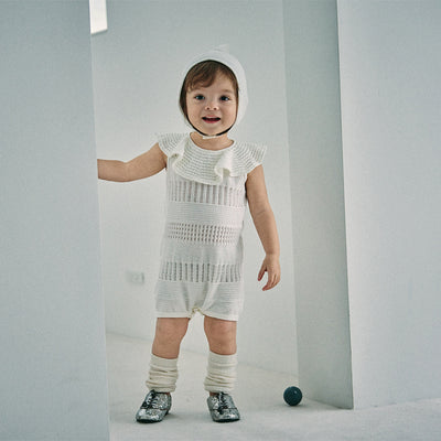 [MARLMARL] knit frill rompers / ニットフリルロンパース