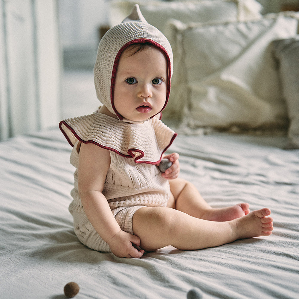 MARL MARL 帽子、ニットパンツ、ロンパース 3点セット 楽天市場】マールマール MARLMARL ニット 3点セット / ボンネ ＋