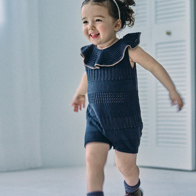 [MARLMARL] knit frill rompers / ニットフリルロンパース
