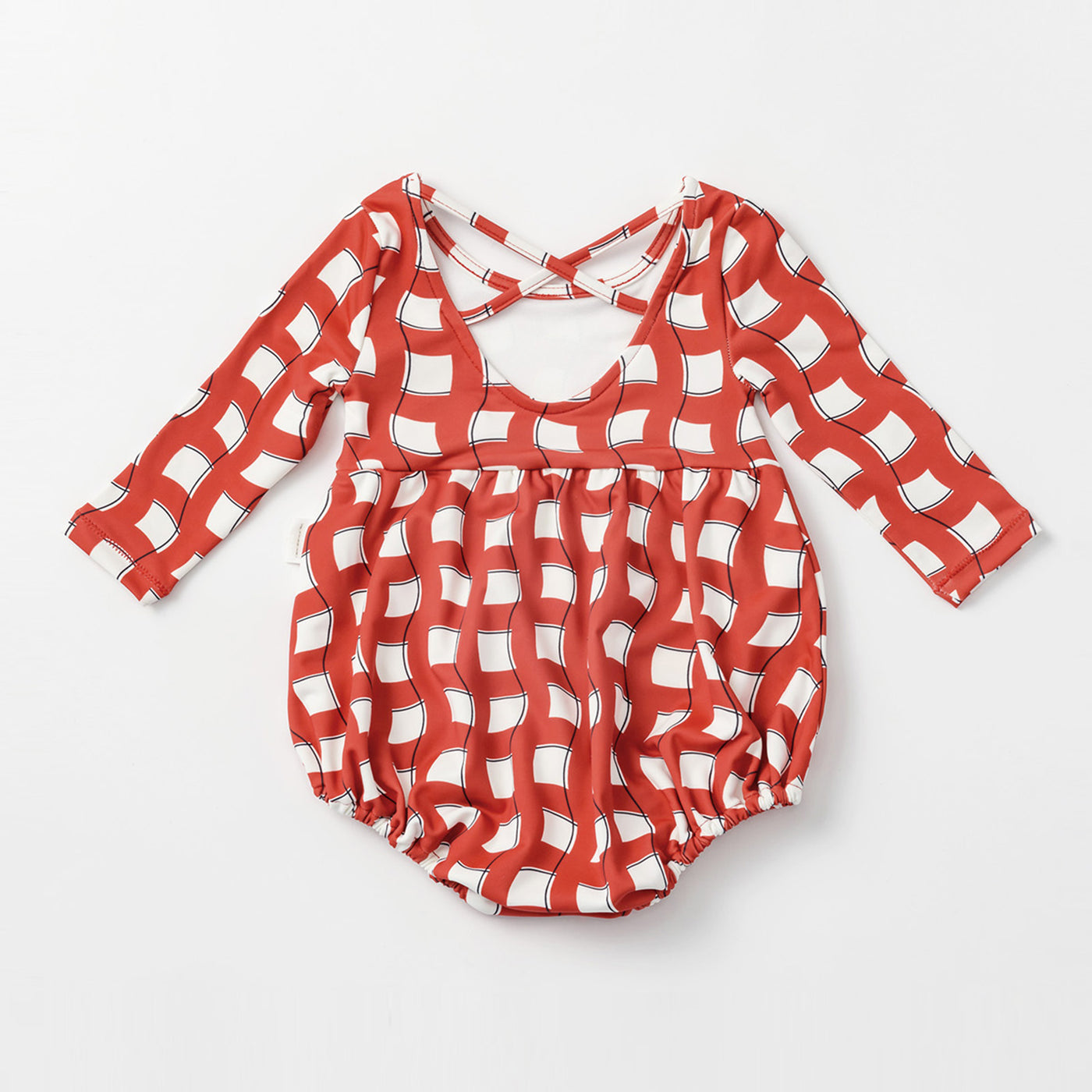 [MARLMARL] swimwear grid wave red / スイムウェア グリッドウェーブレッド