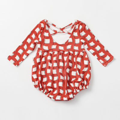 [MARLMARL] swimwear grid wave red / スイムウェア グリッドウェーブレッド