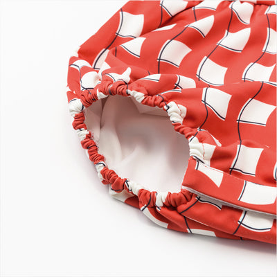 [MARLMARL] swimwear grid wave red / スイムウェア グリッドウェーブレッド