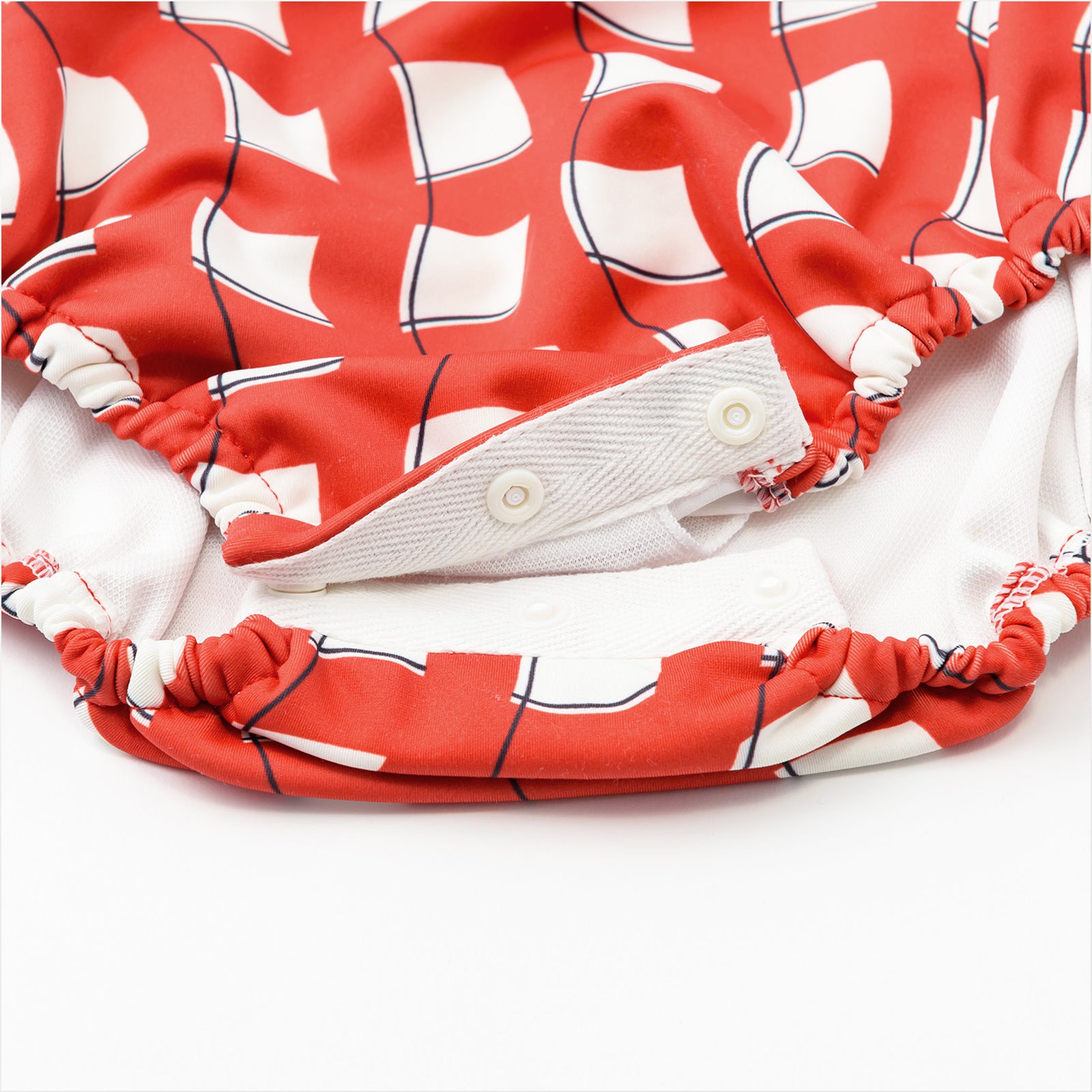 [MARLMARL] swimwear grid wave red / スイムウェア グリッドウェーブレッド