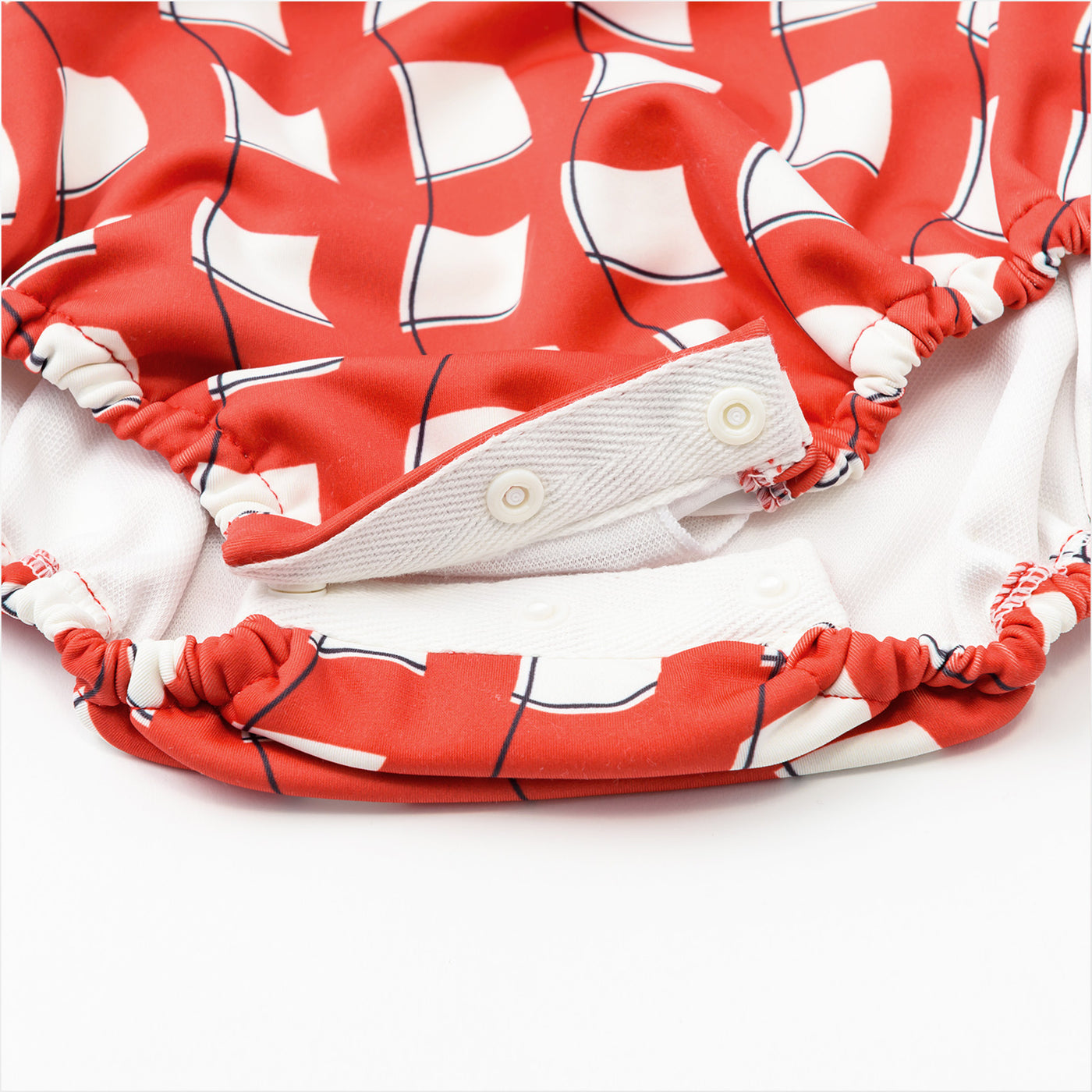 [MARLMARL] swimwear grid wave red / スイムウェア グリッドウェーブレッド