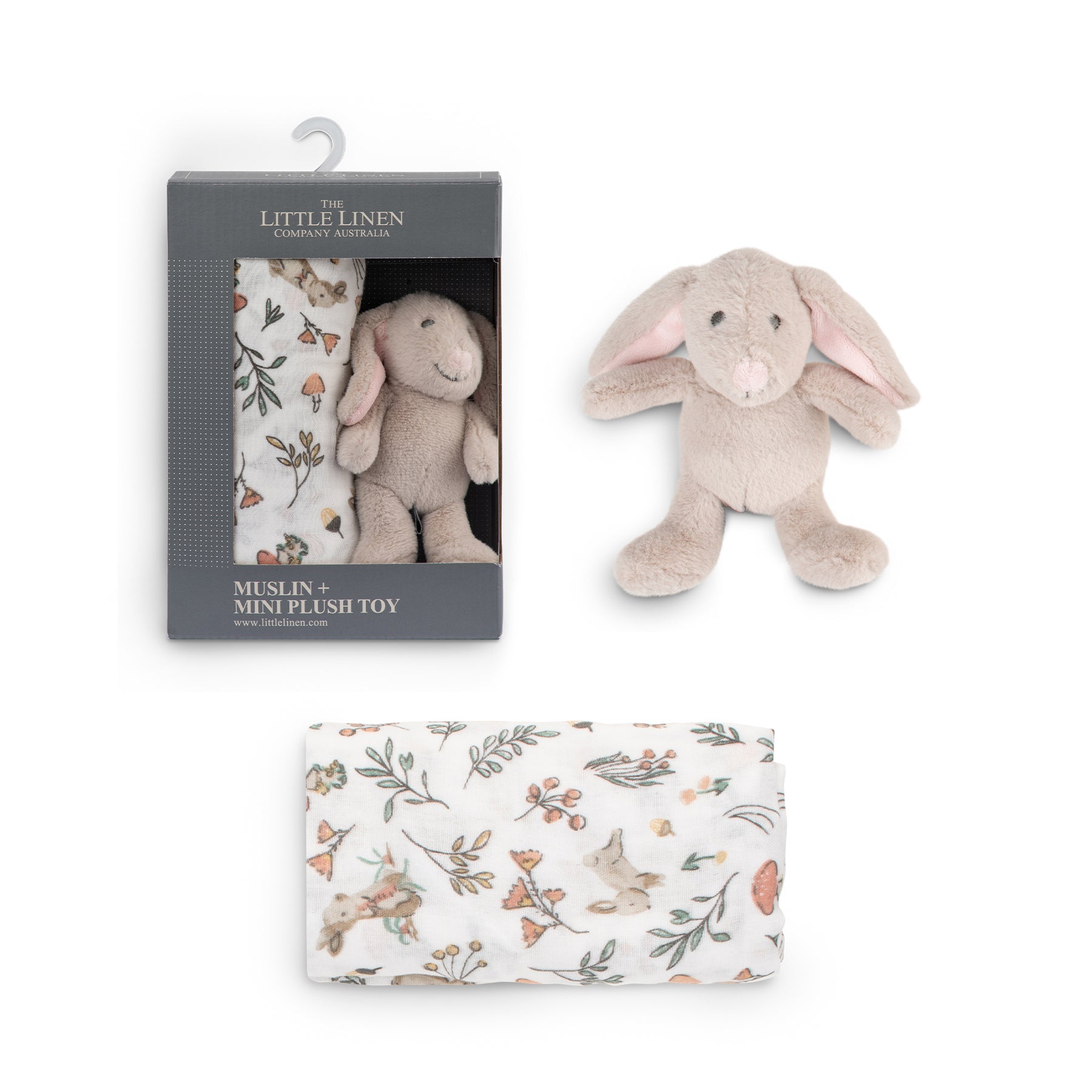 [リトルリネンカンパニー] ミニプラッシュトイ & おくるみセット