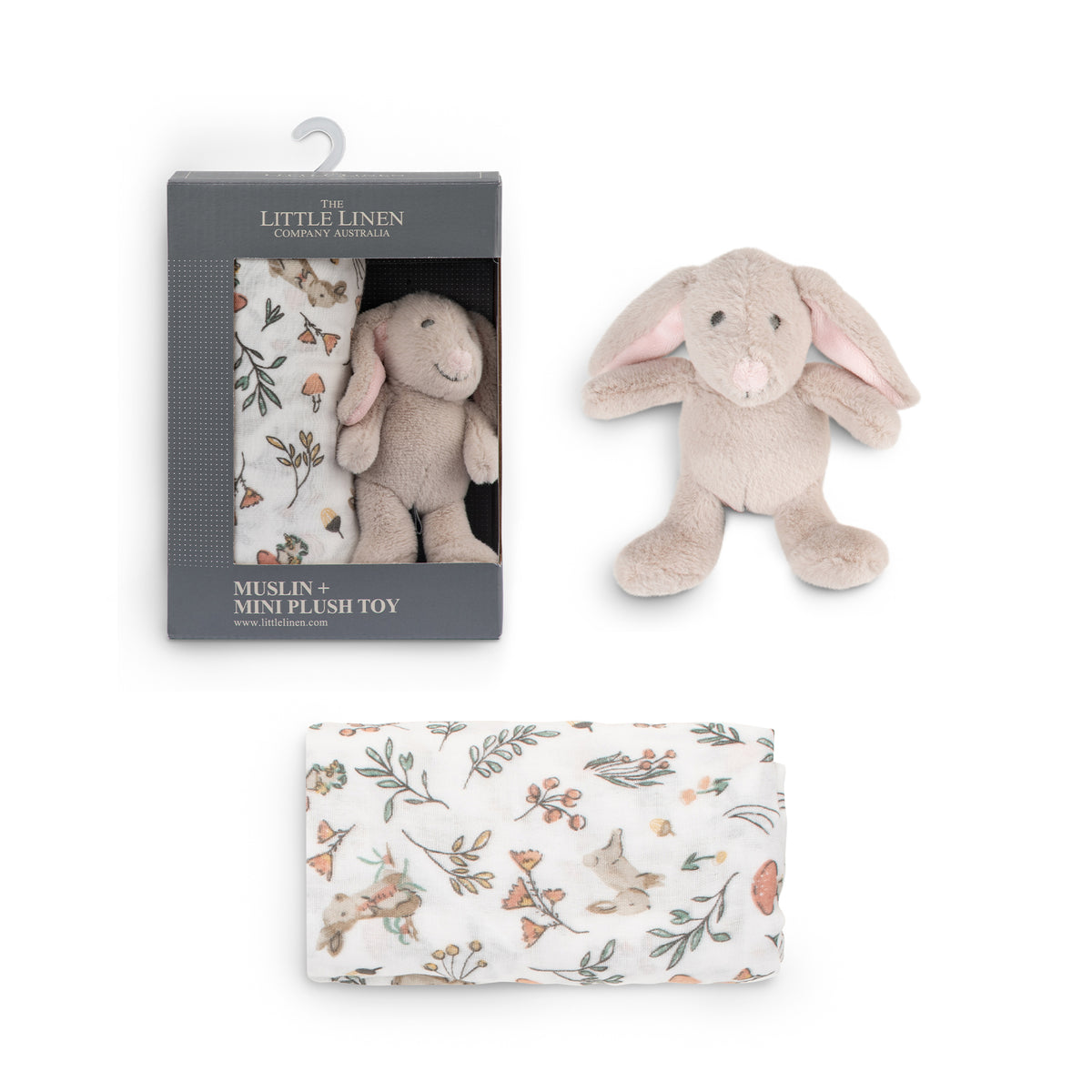 [リトルリネンカンパニー] ミニプラッシュトイ & おくるみセット
