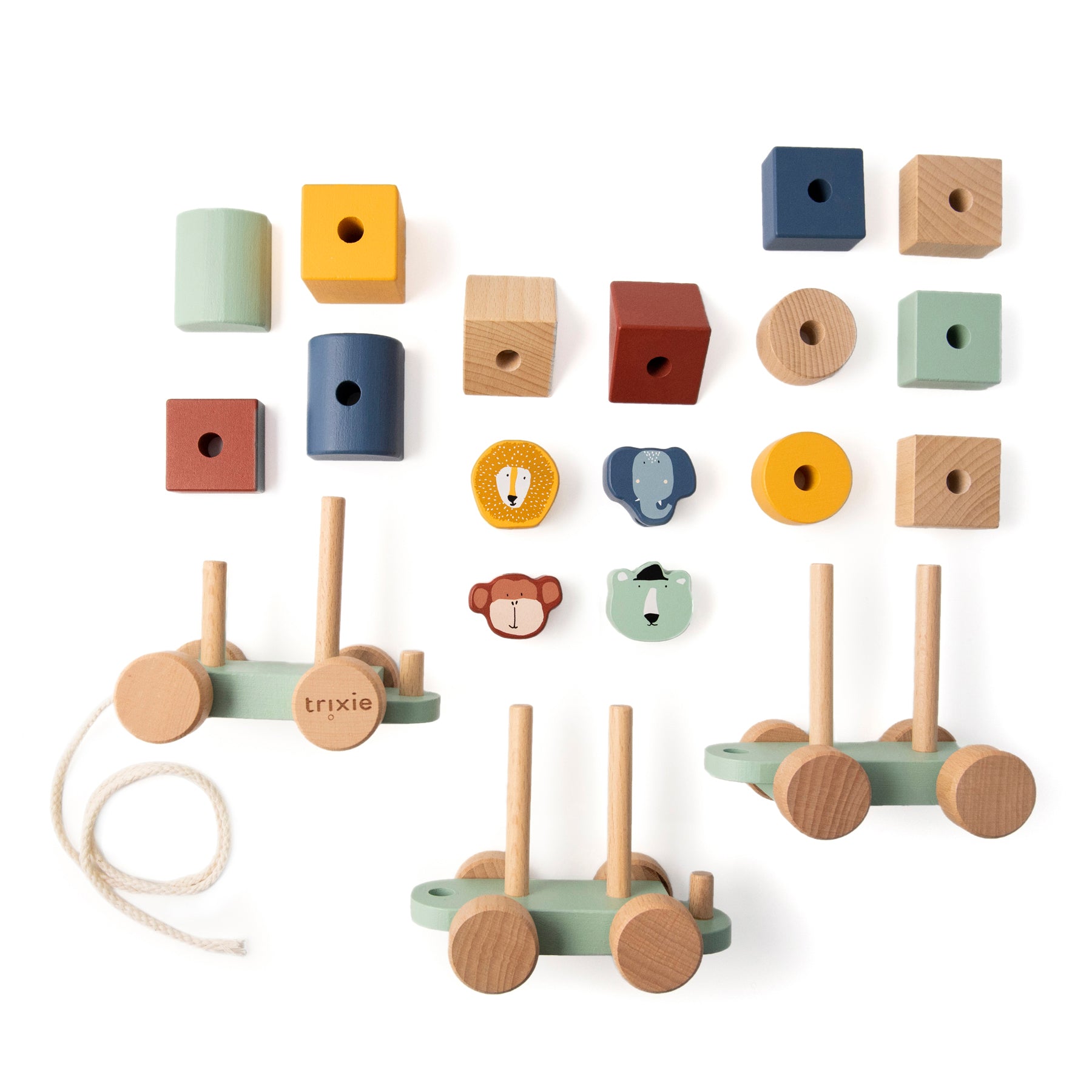 [trixie baby] ウッデン アニマルトレイン