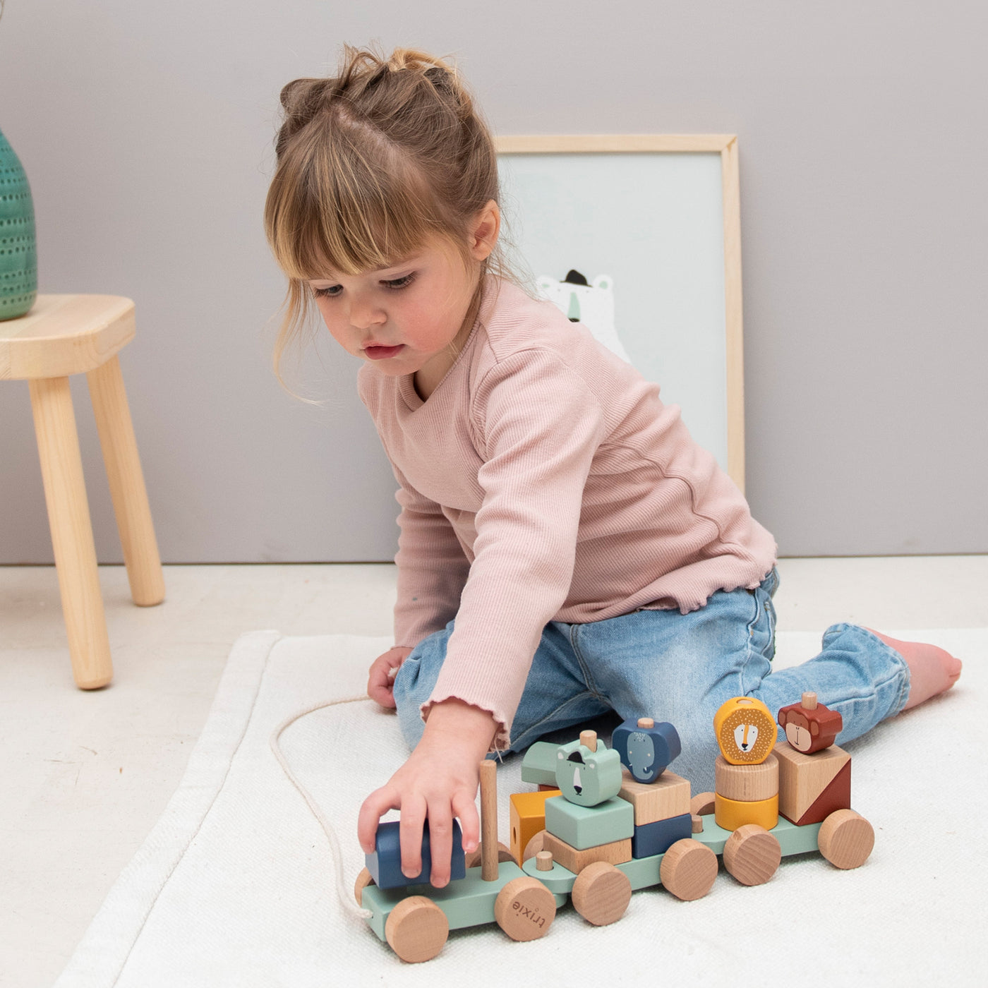 [trixie baby] ウッデン アニマルトレイン