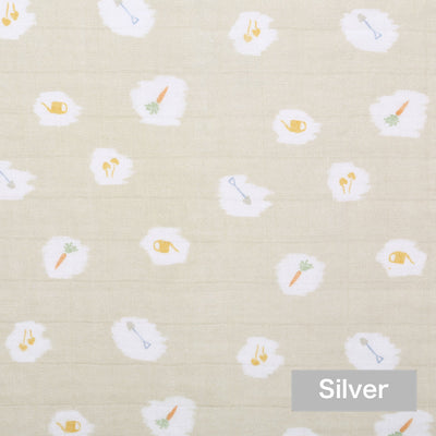 【名入れ】[aden] おくるみ - 3枚セット ／イヤー オブ ザ ラビット×Brown・Silver糸