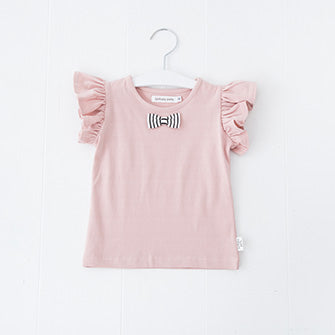 [バースデイ] 袖フリルリボンＴシャツ