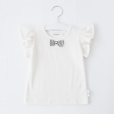 [バースデイ] 袖フリルリボンＴシャツ
